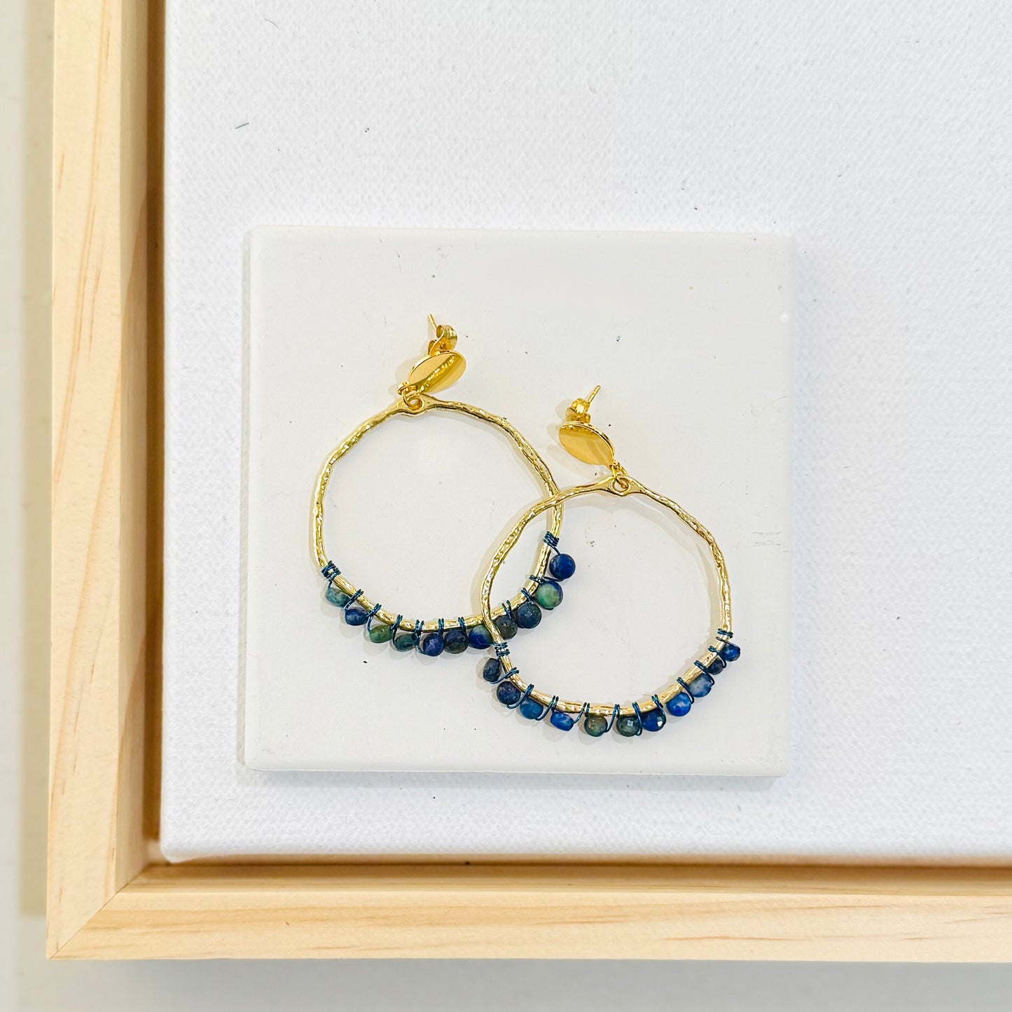 Wrapped Lapis Lazuli Earrings