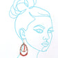 Coral Wrapped Teardrop Earrings