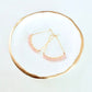 Rose Quartz Gemstone Wrapped Geometric Hoop Earrings