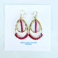 Pink Chalcedony Gemstone Wrapped Teardrop Earrings