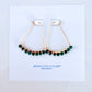 Green Onyx Gemstone Wrapped Geometric Hoop Earrings
