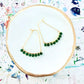 Green Onyx Gemstone Wrapped Geometric Hoop Earrings