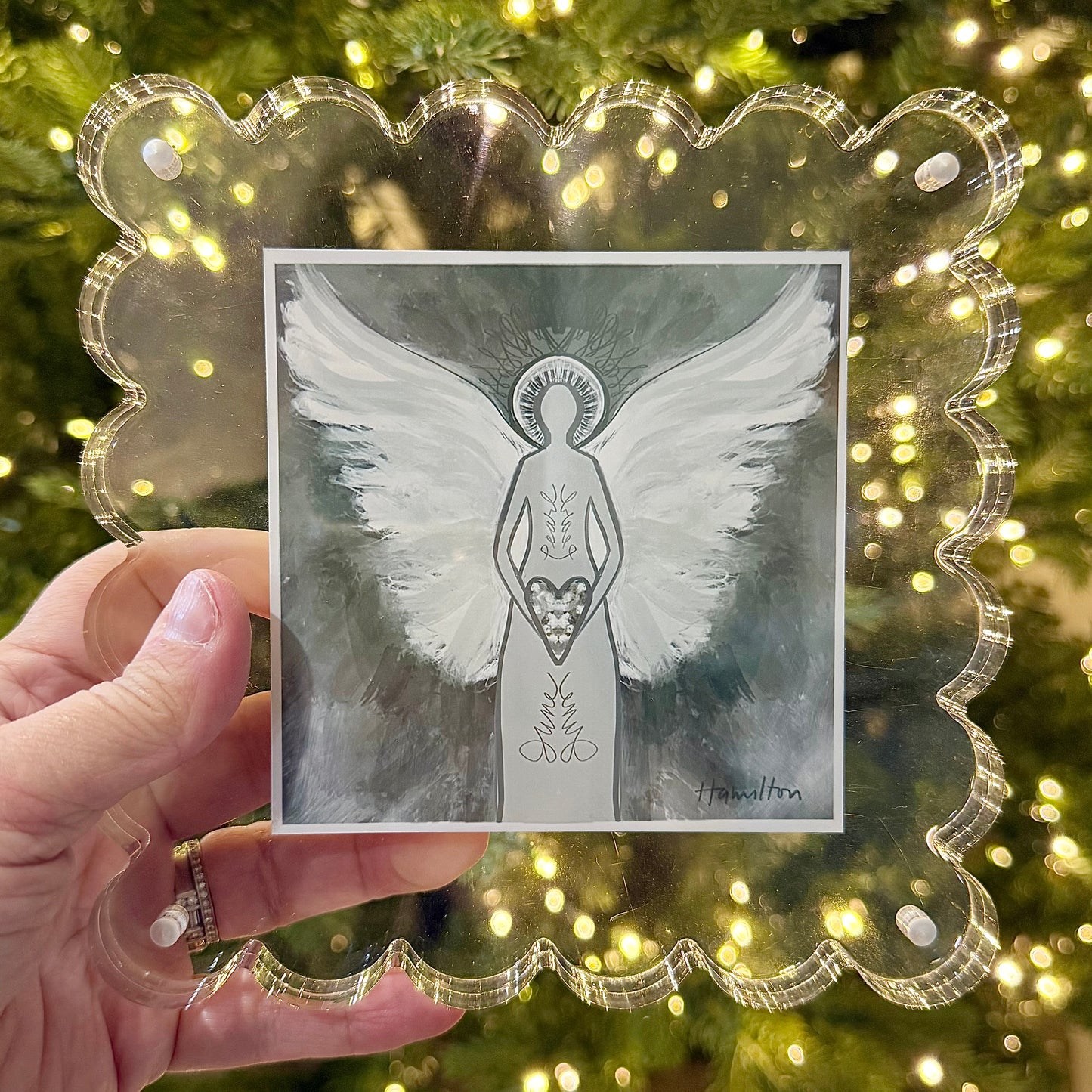 JUNE Birthstone Angel - Pearl