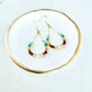 Rainbow Gemstone Wrapped Teardrop Earrings