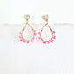 Pink Glass Wrapped Teardrop Earrings (Small)