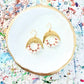 Freshwater Pearl Wrapped Hoop and Moon Earrings