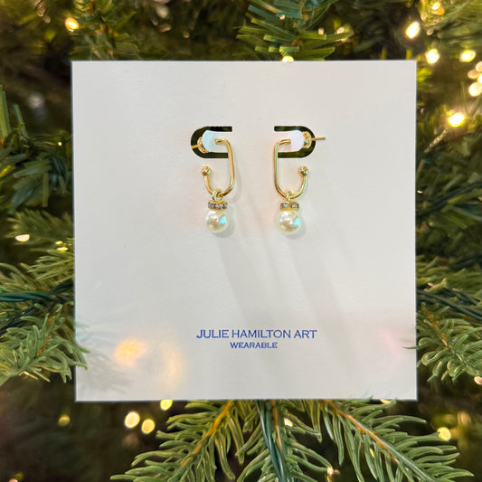 BALL DROP earrings - pearl