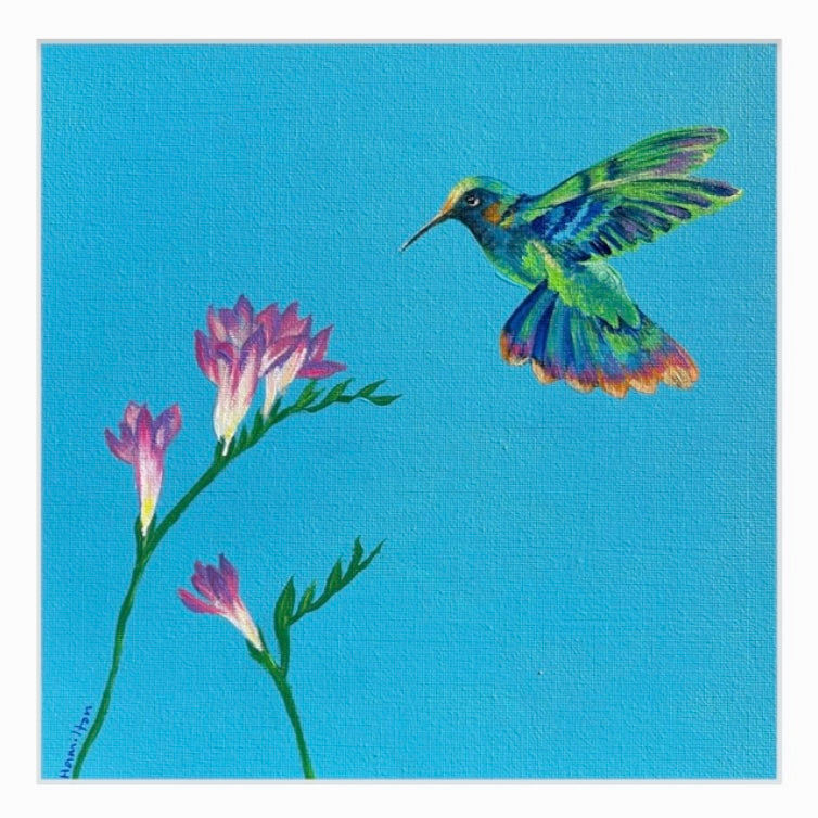 A Sign - Hummingbird with Freesia