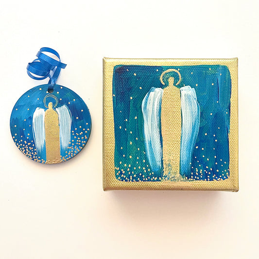 9th Day of Christmas - Mini Angel and  Ornament Set #3