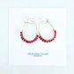 Pink Chalcedony Gemstone Wrapped Oval Hoop Earrings