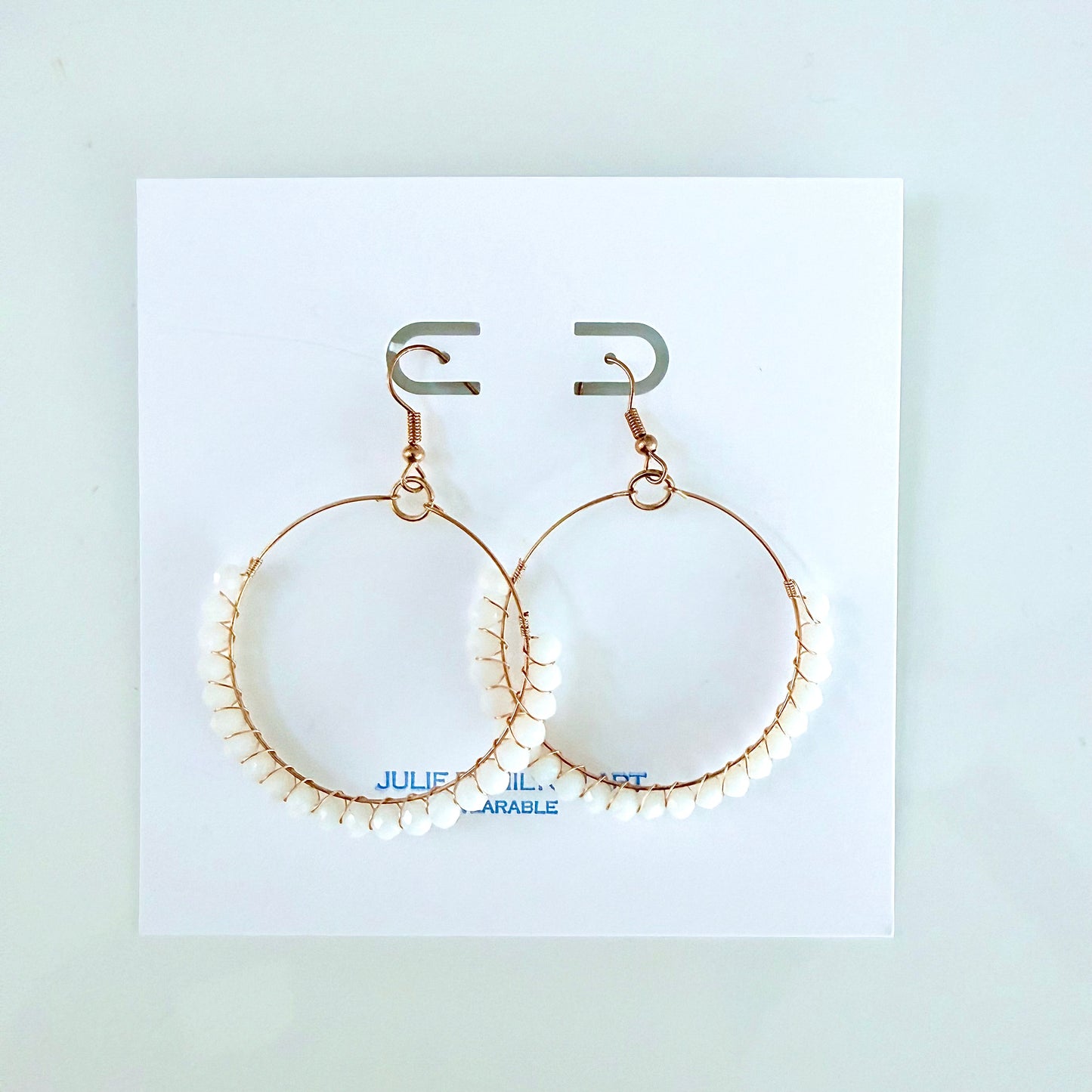 Milkstone Wrapped Hoop Earrings