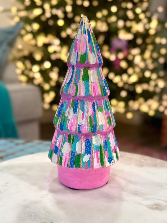 PINK CERAMIC CHRISTMAS 8”