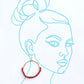Pink Chalcedony and Garnet Gemstone Wrapped Hoop Earrings