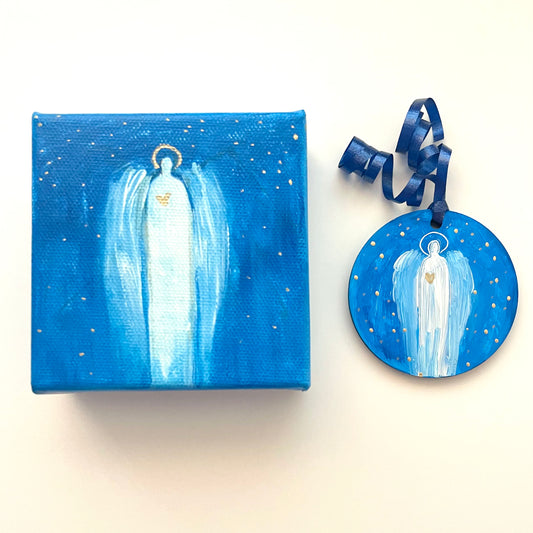 9th Day of Christmas - Mini Angel and  Ornament Set #1