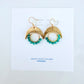 Green Onyx Gemstone Wrapped Hoop and Moon Earrings