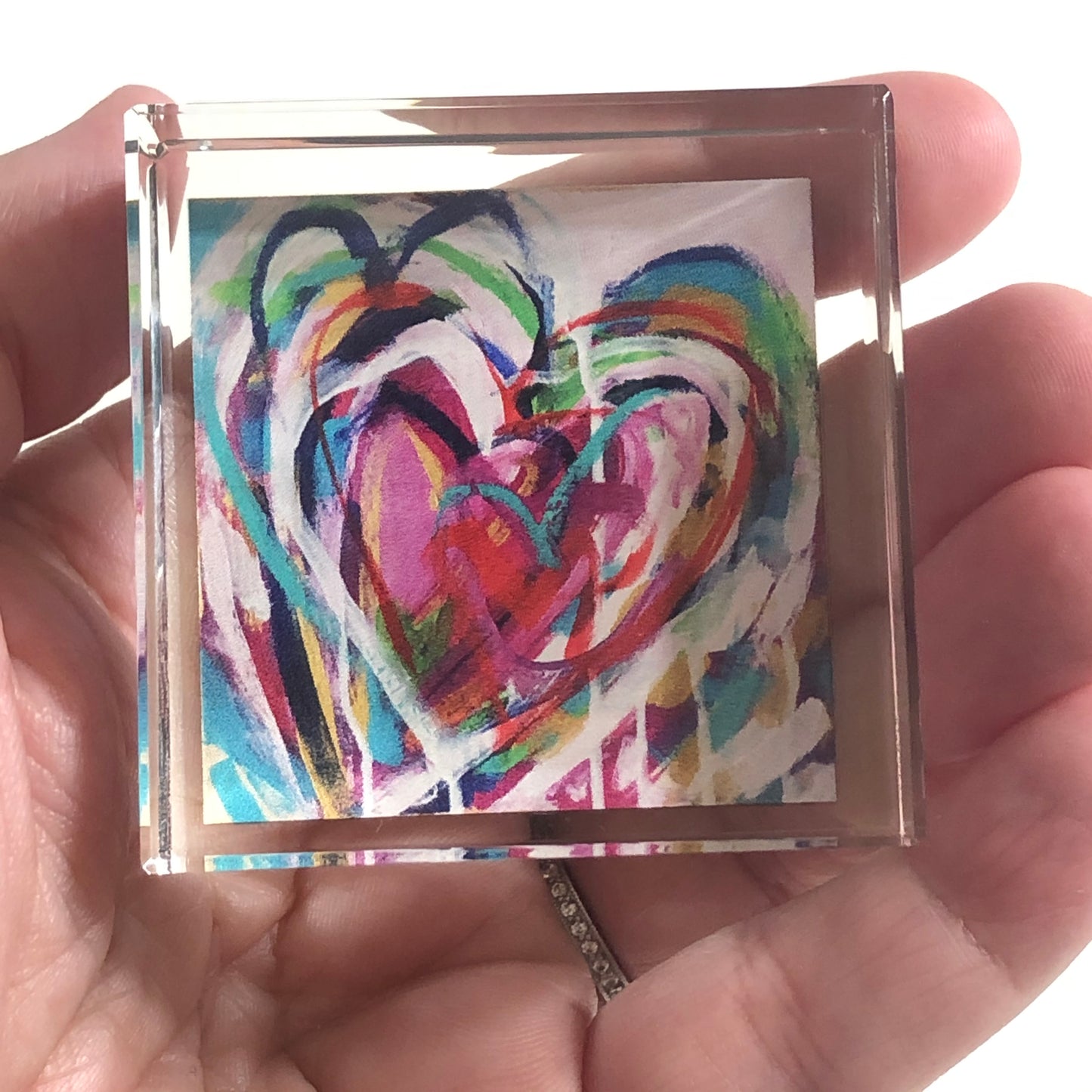 Acrylic Heart mini block