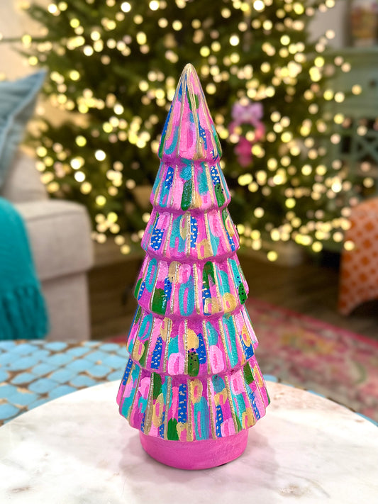 PINK CERAMIC CHRISTMAS 11”