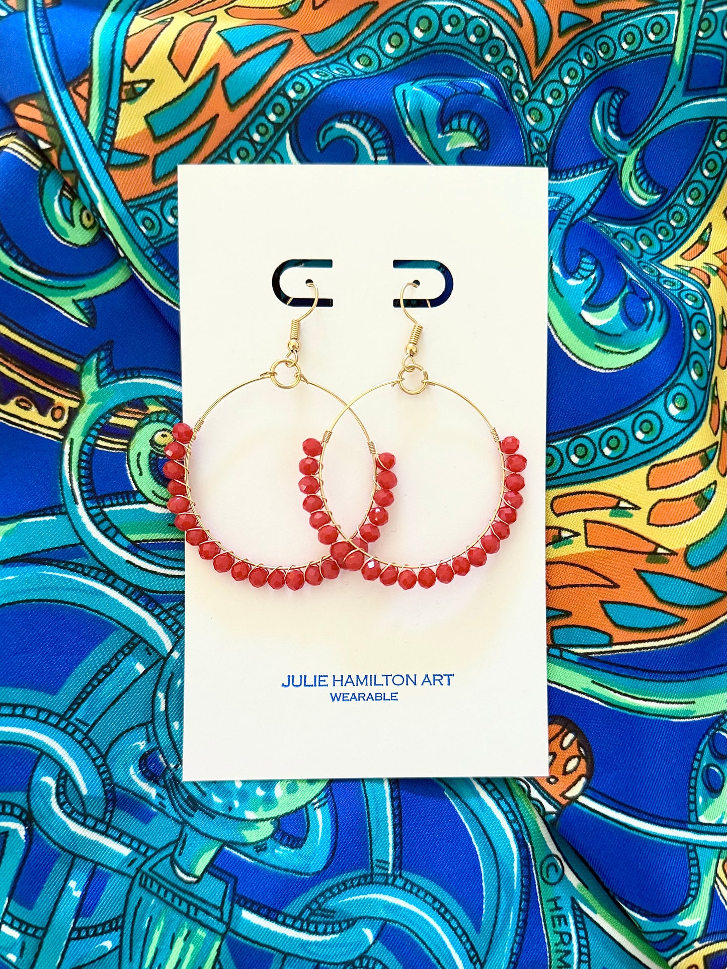 RED BEADED HOOP