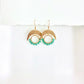Green Onyx Gemstone Wrapped Hoop and Moon Earrings