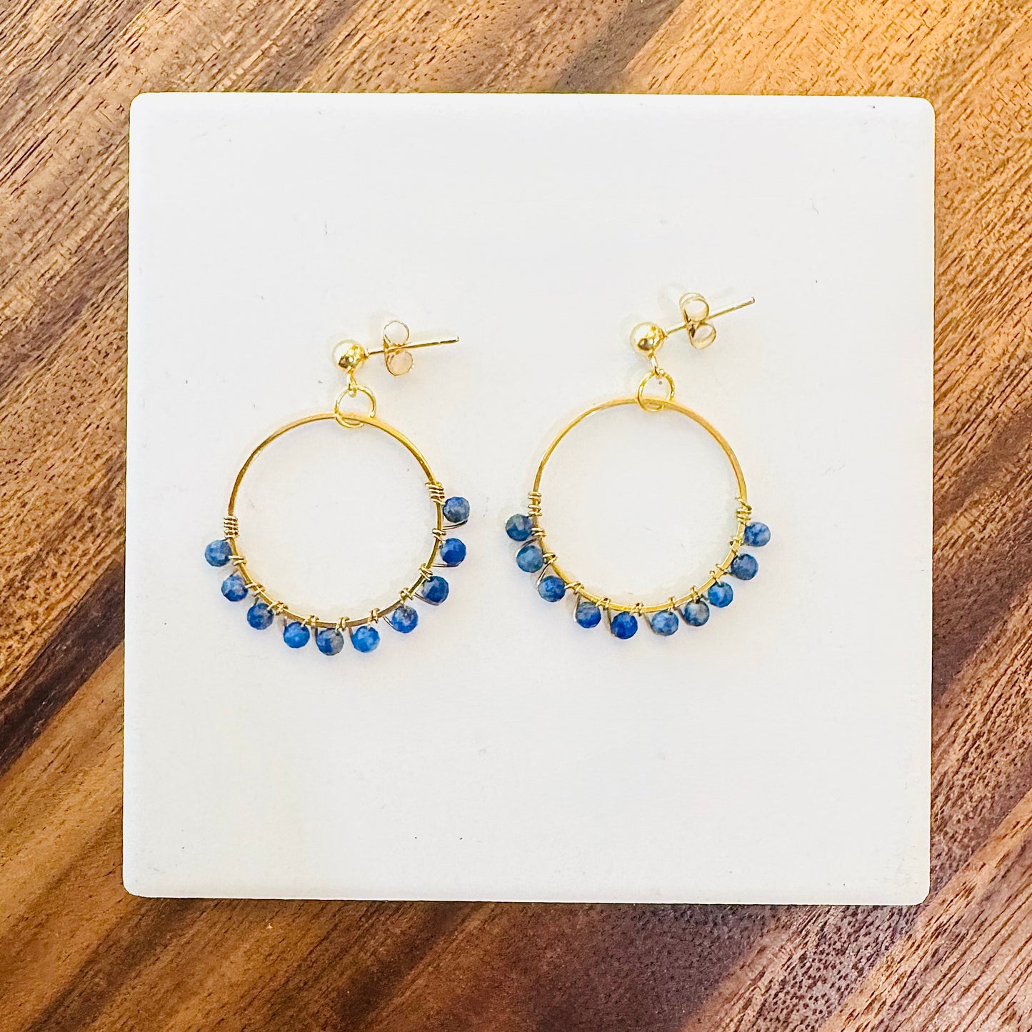 Wrapped Lapis Lazuli Earrings