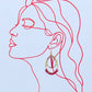 Pink Chalcedony Gemstone Wrapped Teardrop Earrings