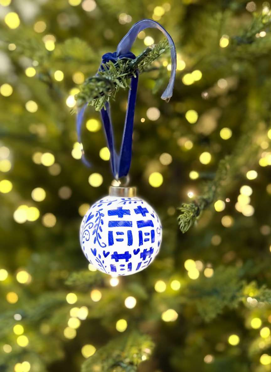 COEUR EN BLEU ORNAMENT