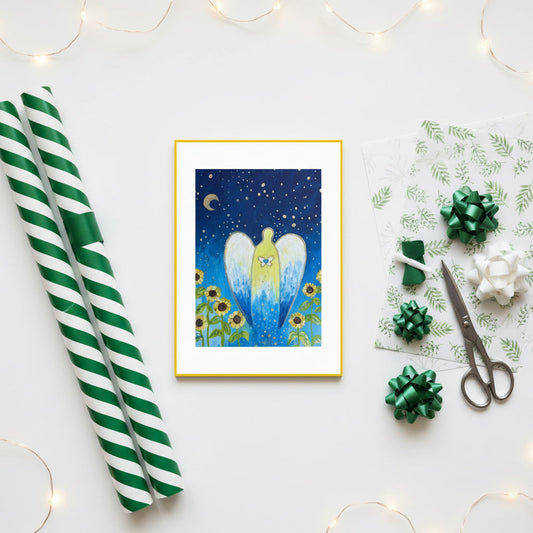 Angel with Sunflowers - Paper Print