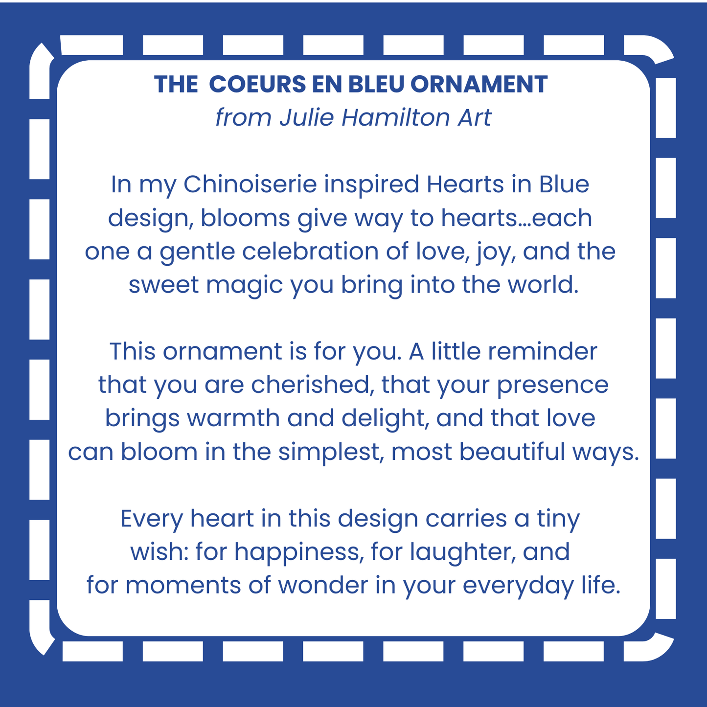 COEUR EN BLEU ORNAMENT