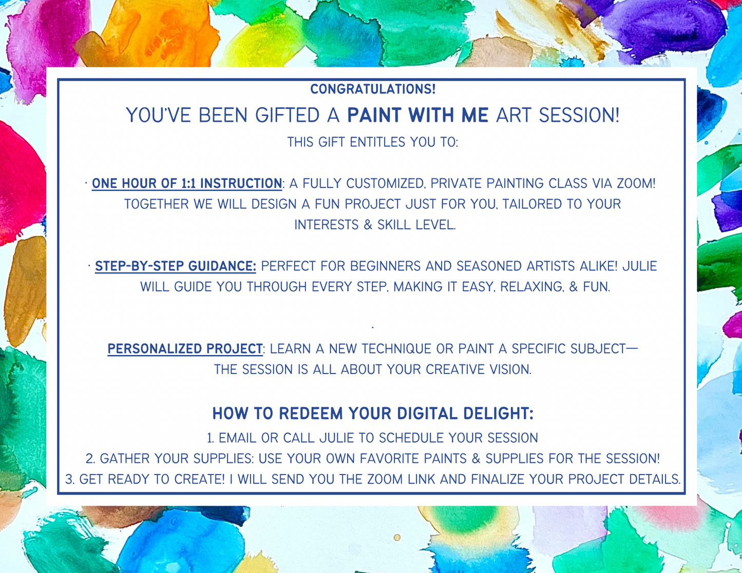 PAINT WITH ME! A one hour private Zoom lesson