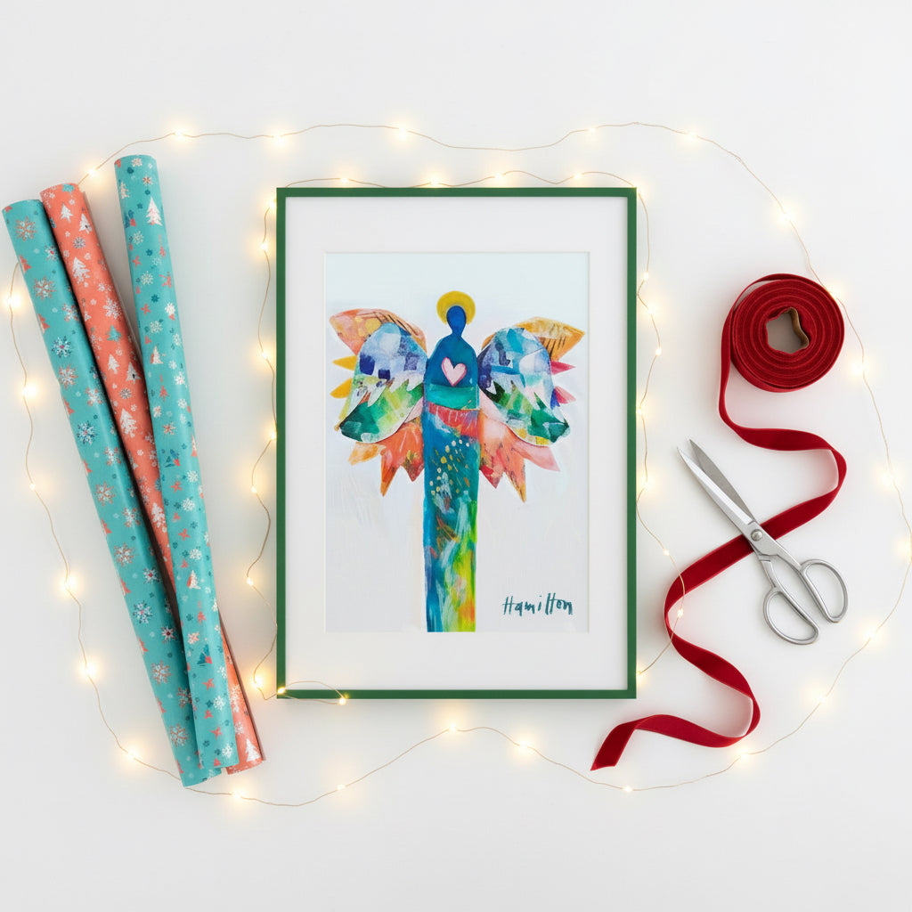 Celebration Angel - Framed Paper Print