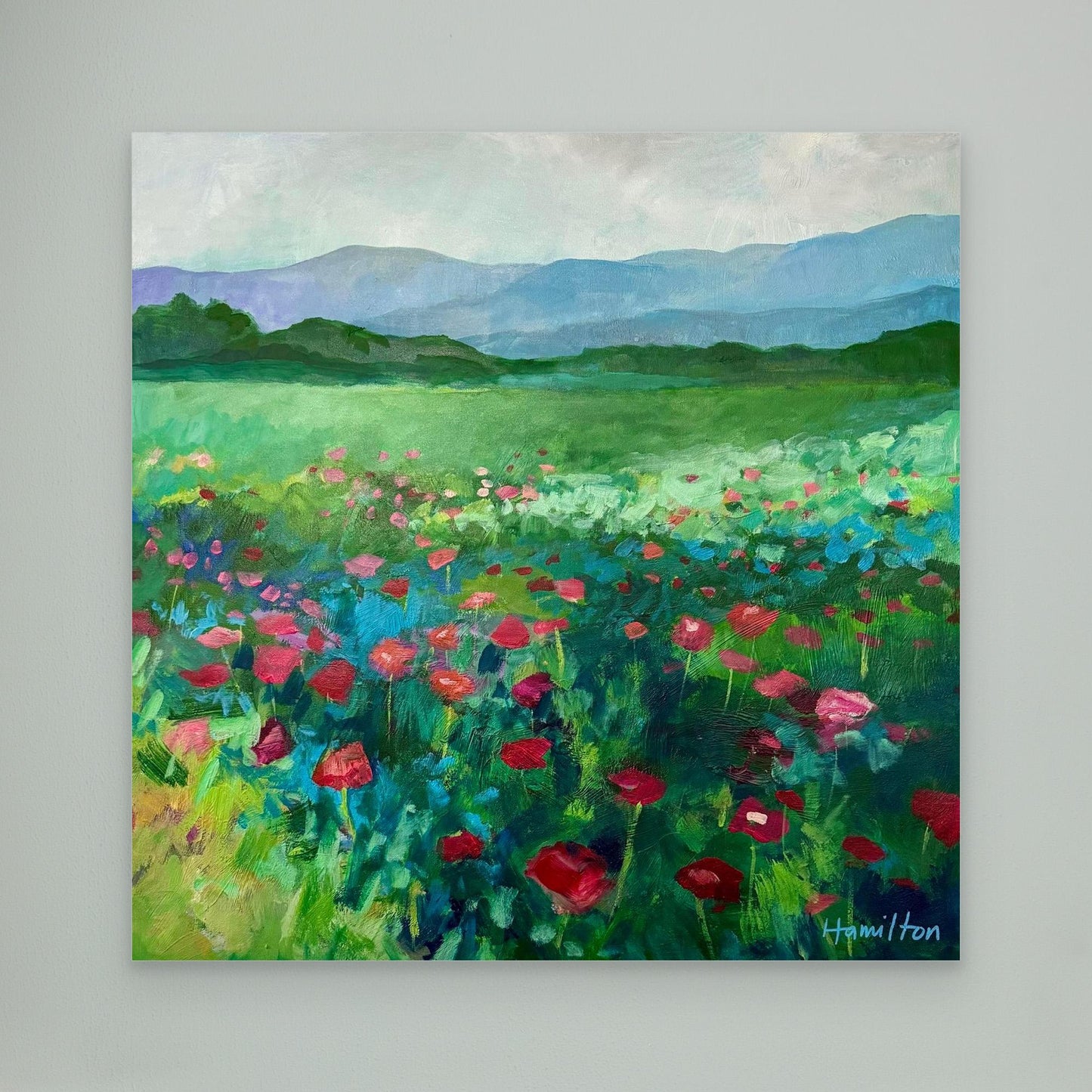 The Poppies Asked Me to Dance - Stretched Canvas Print