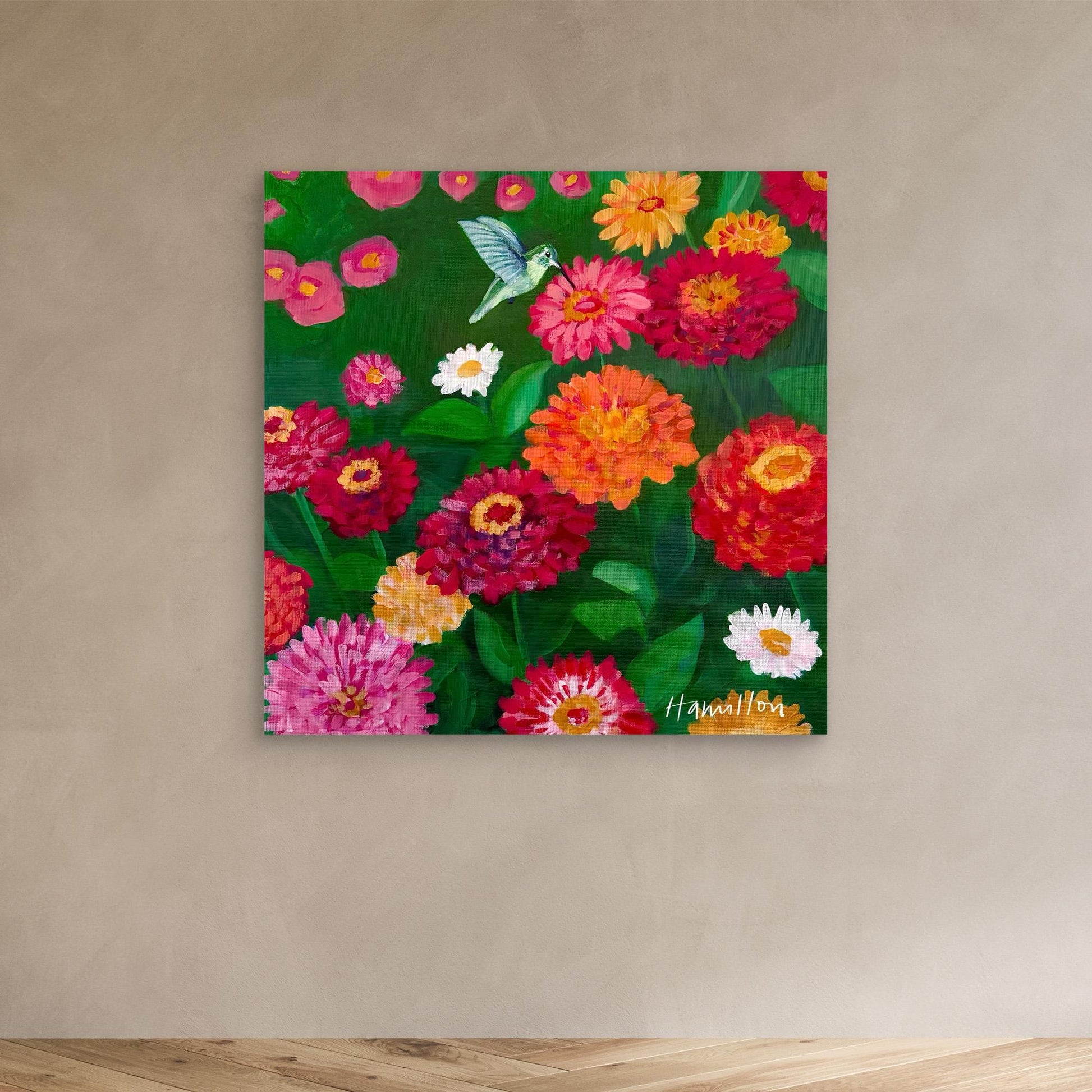 A Little Hello - Framed Canvas Print