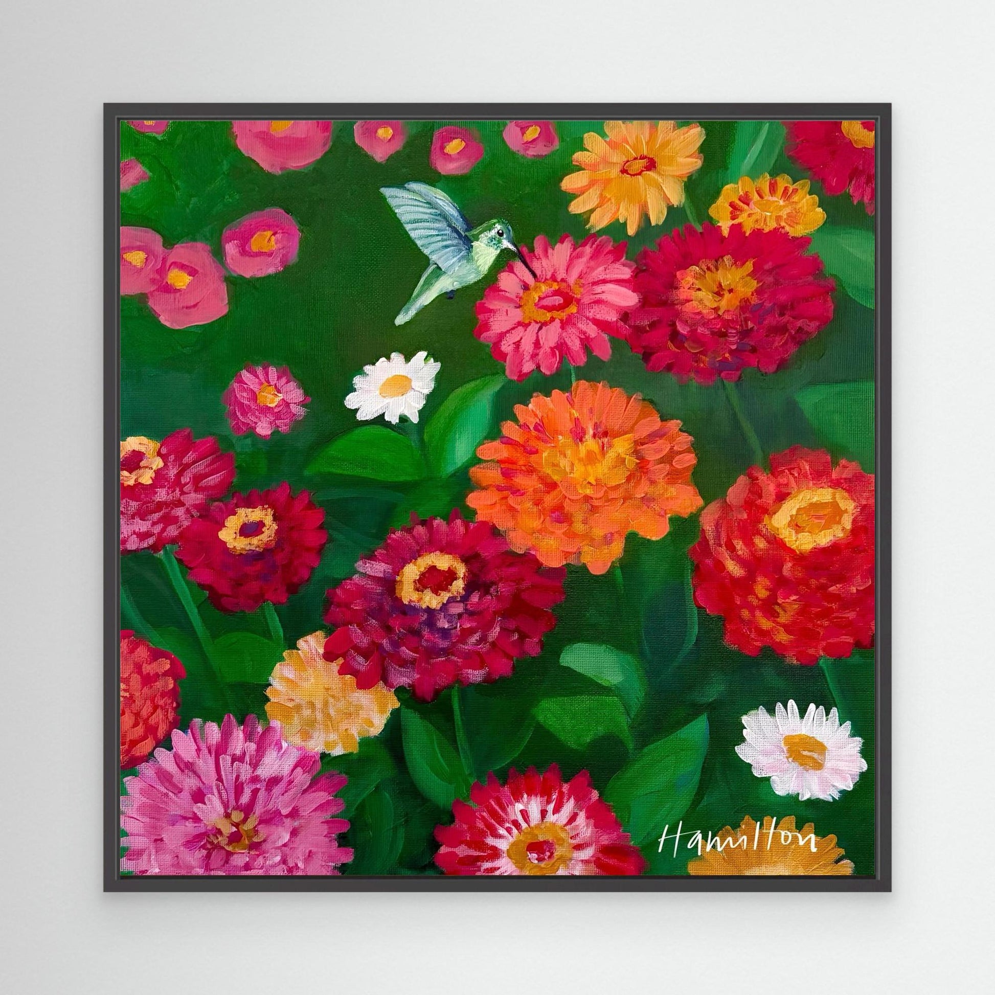 A Little Hello - Framed Canvas Print