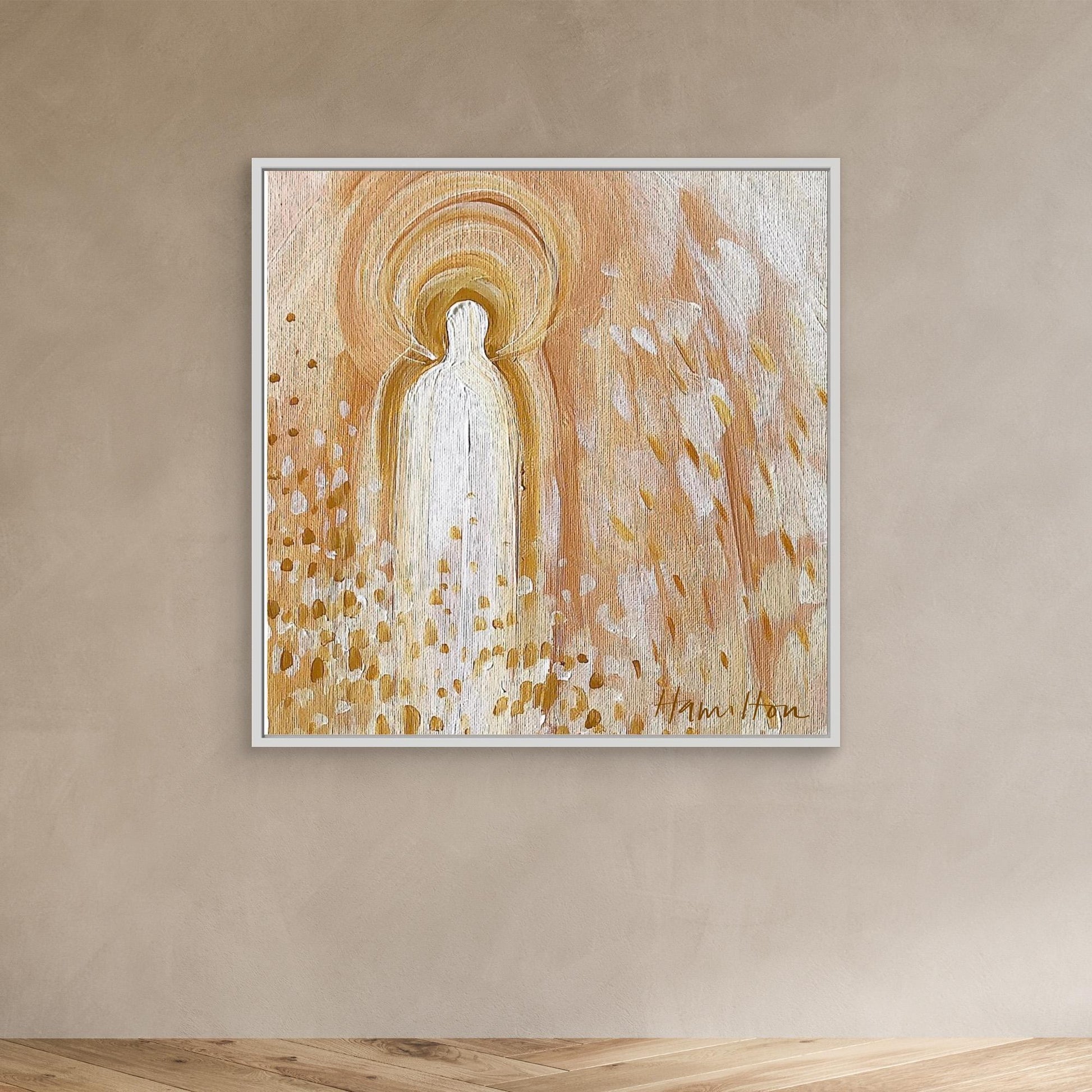 Golden Hour Angel - Framed Canvas Print