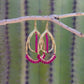 Pink Chalcedony Gemstone Wrapped Teardrop Earrings