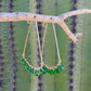 Green Onyx Gemstone Wrapped Geometric Hoop Earrings