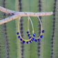 Lapis Lazuli Gemstone Wrapped Oval Hoop Earrings