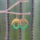 Green Onyx Gemstone Wrapped Hoop and Moon Earrings