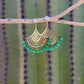 Green Onyx Wrapped Fan Earrings