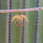 Sunstone Gemstone Wrapped Hoop and Moon Earrings