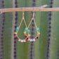 Rainbow Gemstone Wrapped Teardrop Earrings