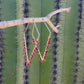 Sunstone Gemstone Wrapped Trapezoid Hoop Earrings