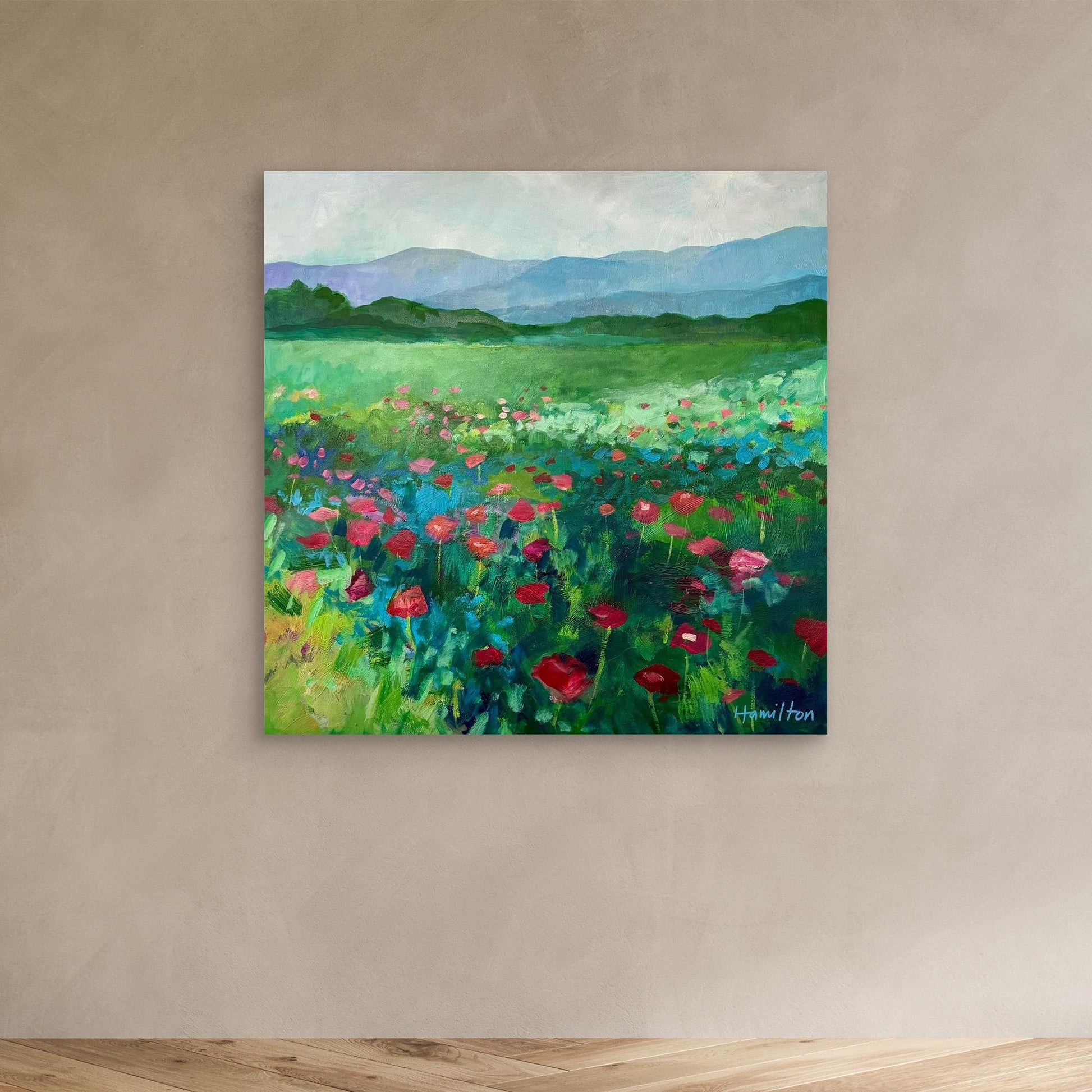 The Poppies Asked Me to Dance - Stretched Canvas Print