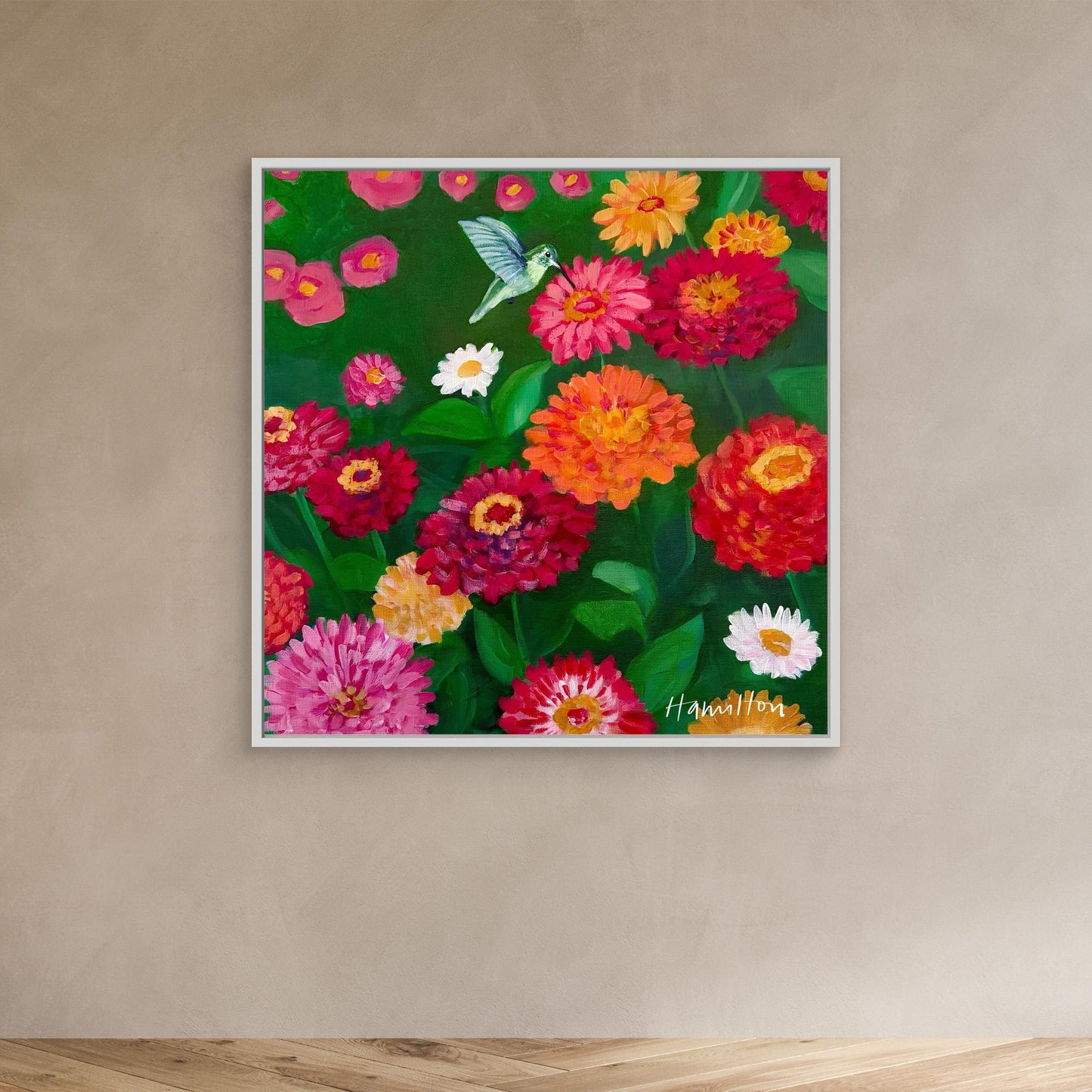 A Little Hello - Framed Canvas Print