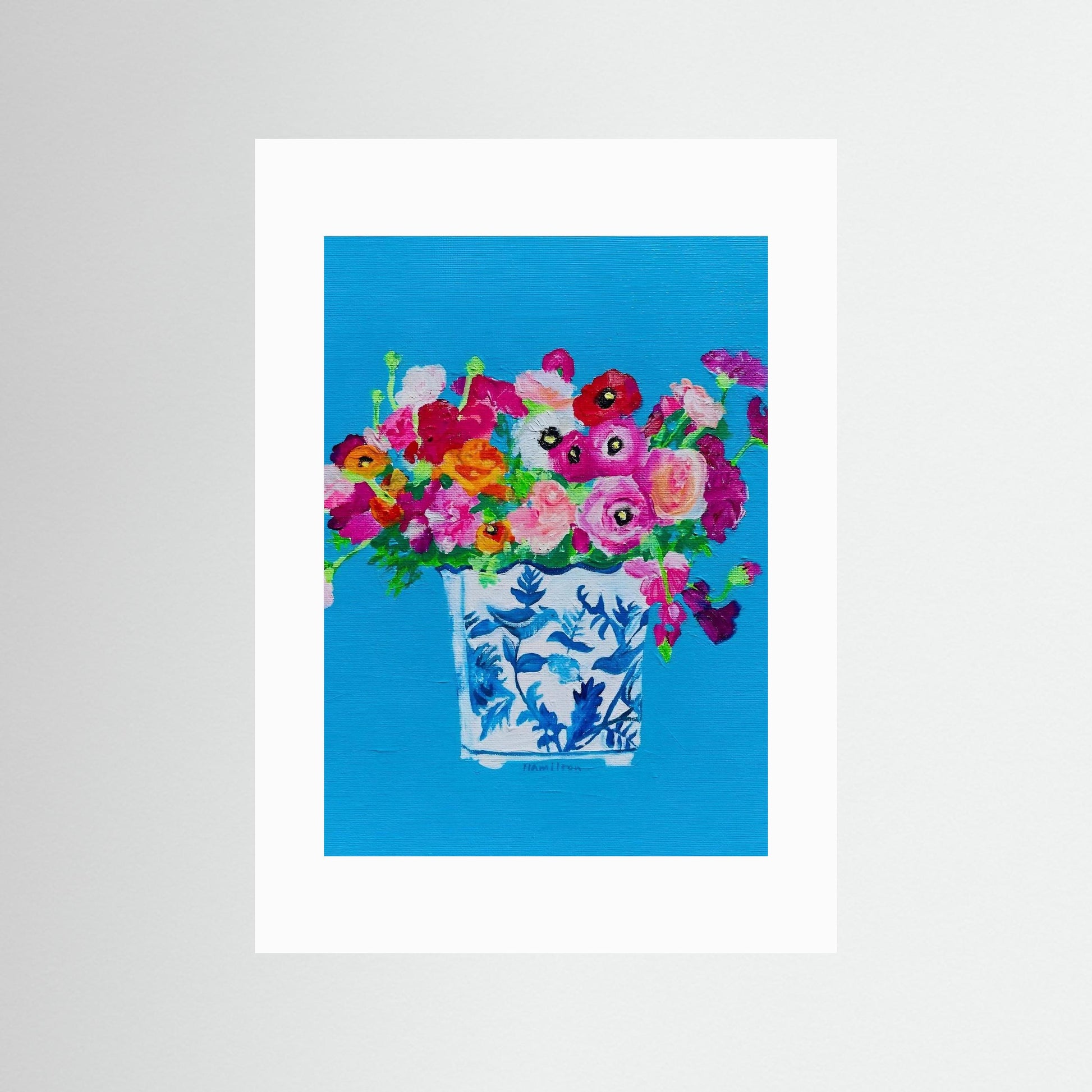 Poppies in Chinoiserie- Paper Print