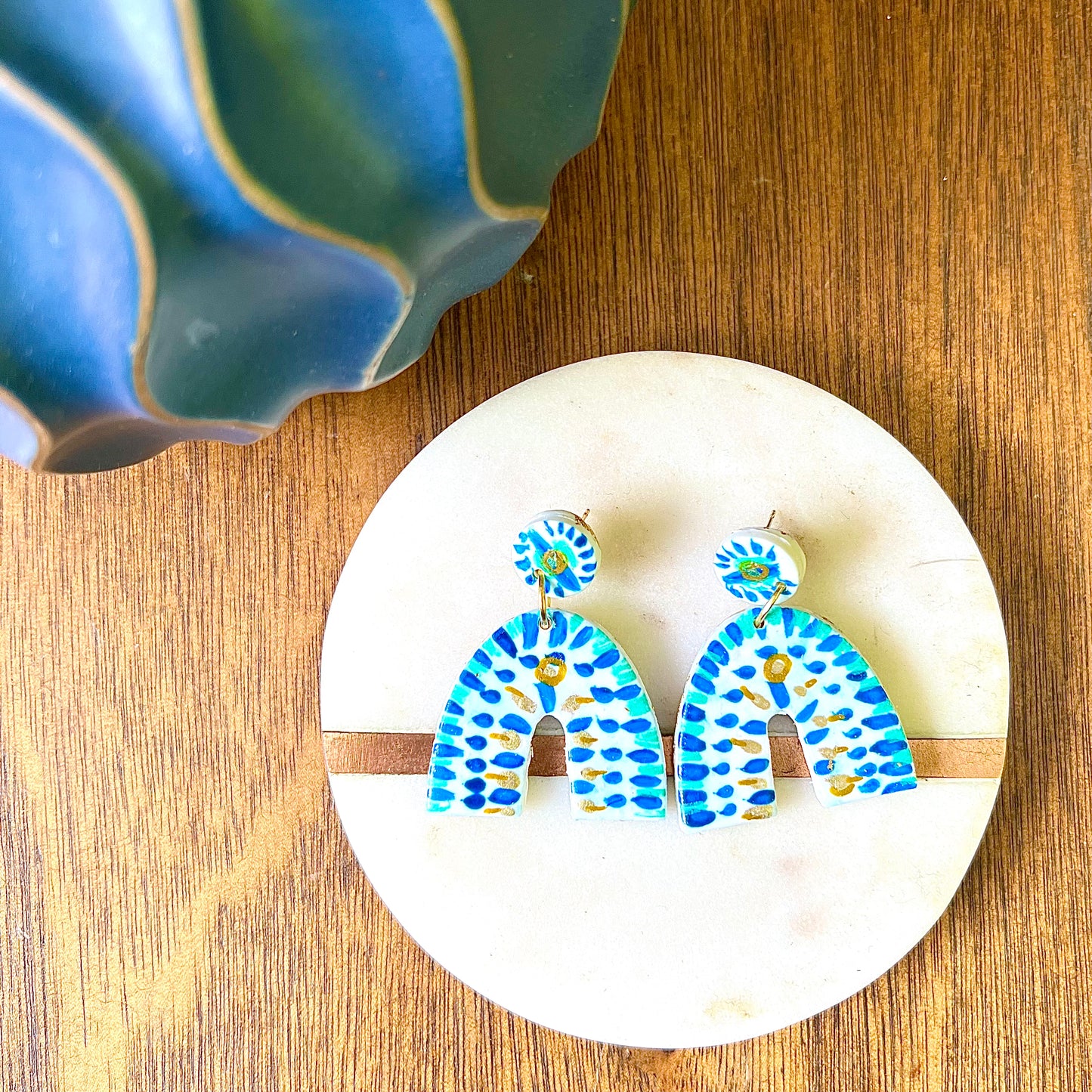 Santorini Blue 1 Statement Earrings