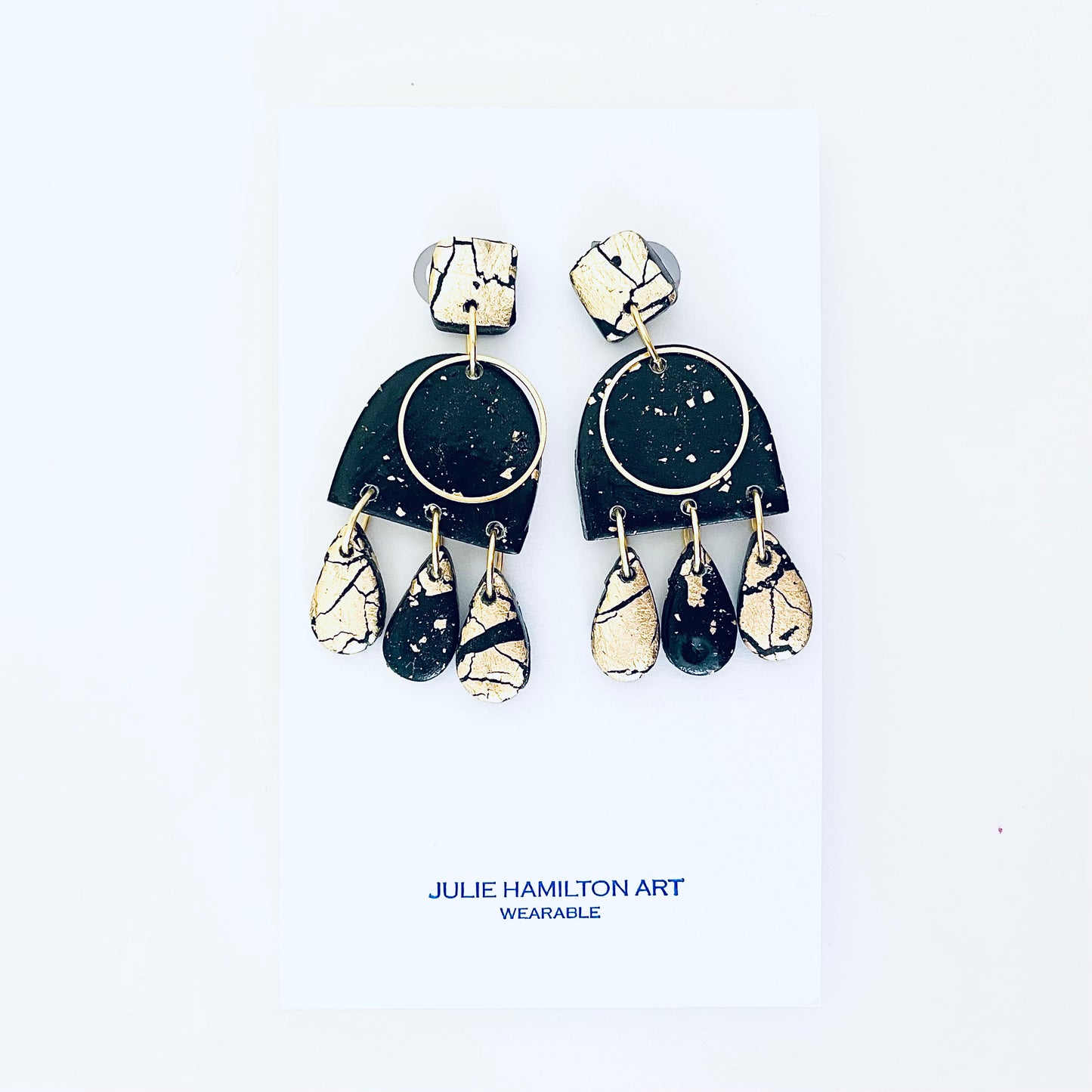 Santorini Black 3 Statement Earring