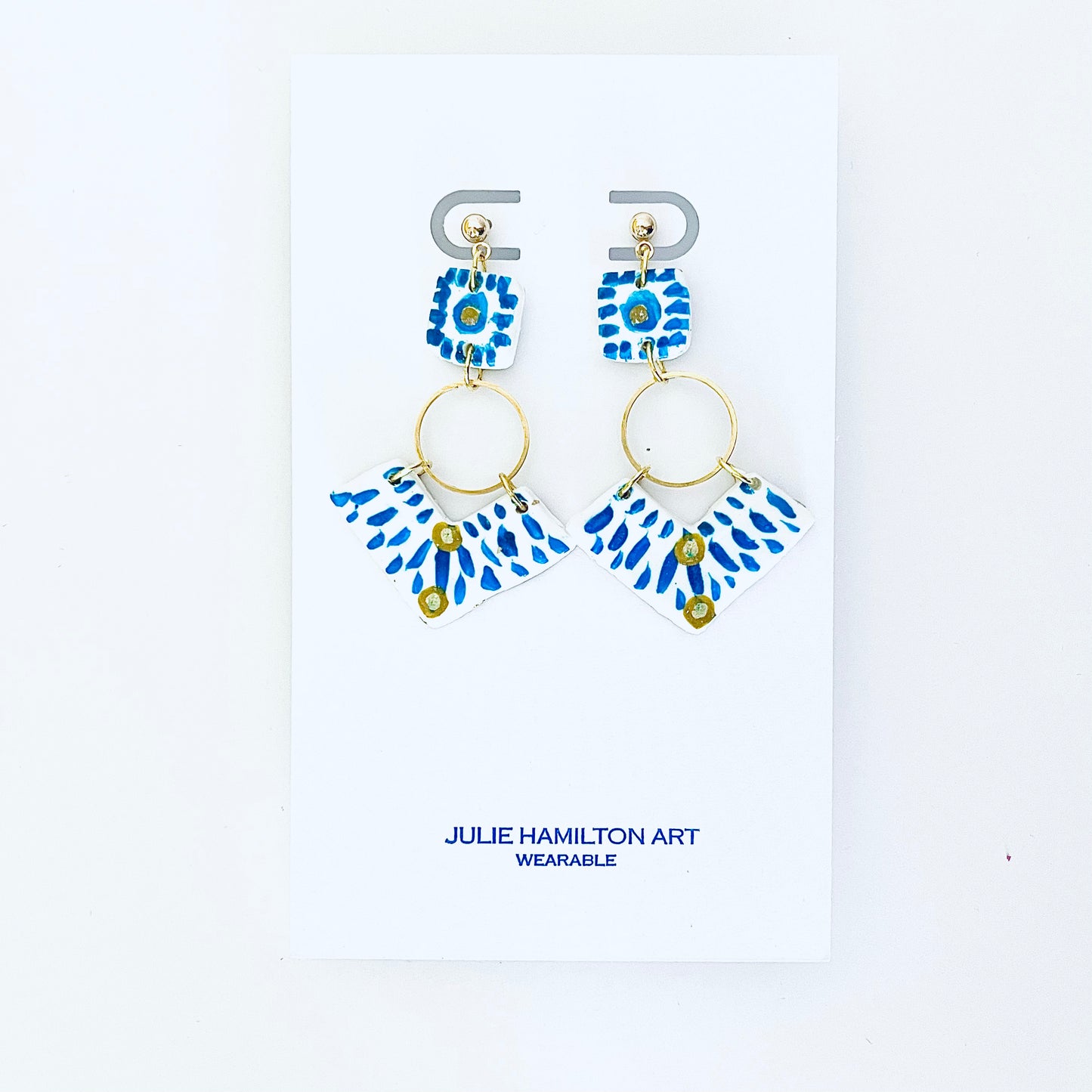 Santorini Blue 3 Statement Earrings